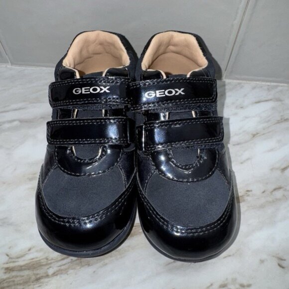 Geox Kaytan Navy Blue Suede First Steps Baby Shoes Rhinestones - Picture 2 of 5